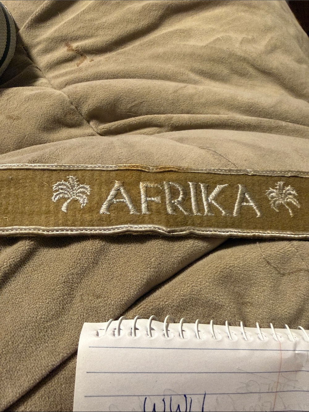 WWII German Heer Tunic Sleeve Embroidered Cuff Title Afrika
